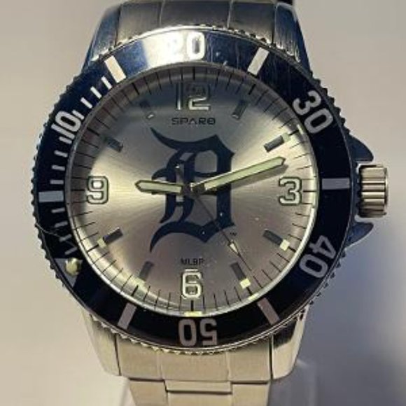 Detroit Tigers MLB Team Logo Stainless-Steel Silver Men's Watch by SPARO NEW - Picture 8 of 9